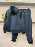 Zegna Men's Dark Blue Technical Fabric Hooded Zip-Up Jacket