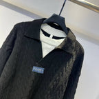 LOEWE Men's Black Cable Knit Polo Sweater