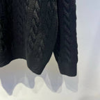 LOEWE Men's Black Cable Knit Polo Sweater