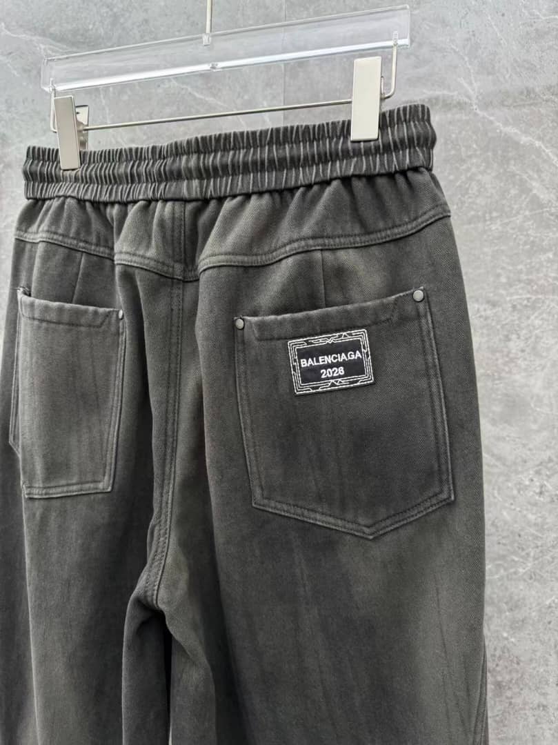 Balenciaga Grey Washed Panelled Cargo Trousers