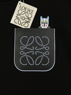 LOEWE Anagram and Cat Pocket Black Crewneck