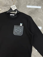 LOEWE Anagram and Cat Pocket Black Crewneck