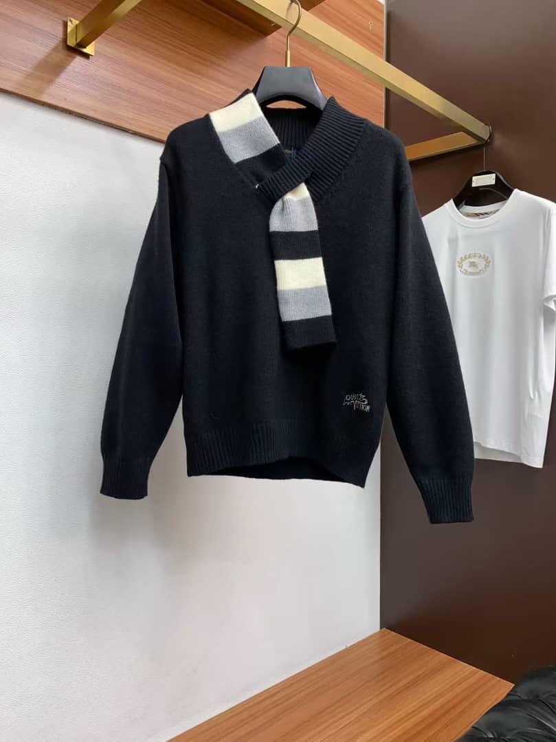 Louis Vuitton Signature Scarf-Detail Knit Sweater