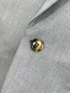 Zegna Light Grey Two-Button Tailored Suit with Pocket Square