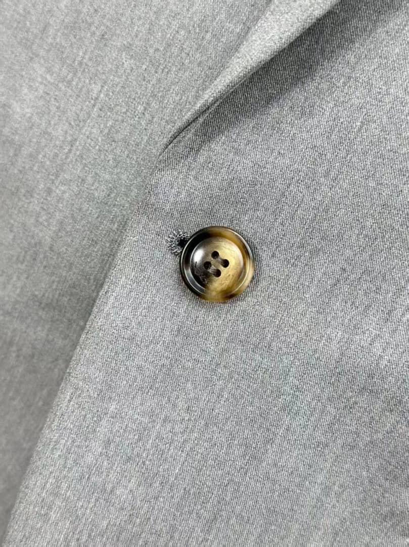 Zegna Light Grey Two-Button Tailored Suit with Pocket Square