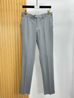 Zegna Light Grey Two-Button Tailored Suit with Pocket Square