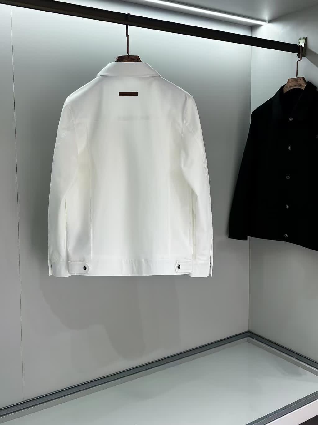 Zegna White Cotton-Blend Shirt Jacket