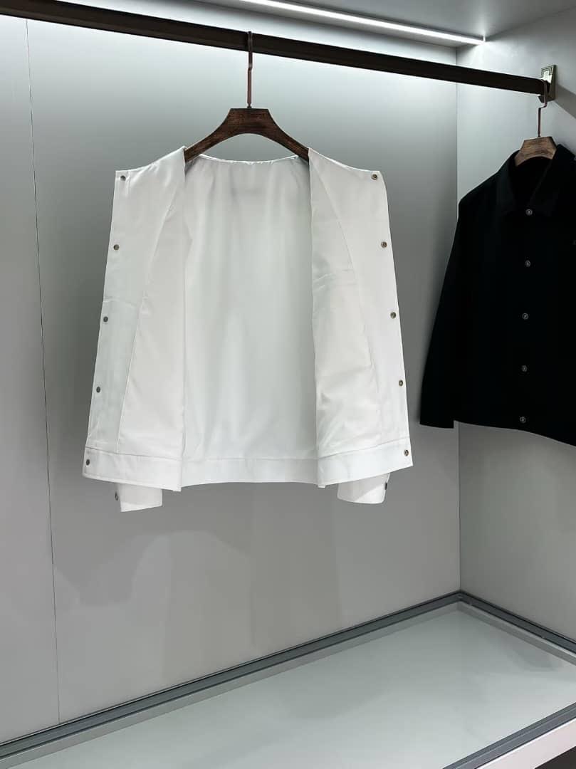 Zegna White Cotton-Blend Shirt Jacket
