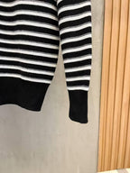 Prada Men's Black & White Striped Knit Sweater