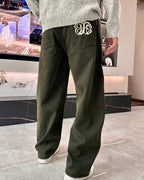 Balenciaga Olive Wide-Leg Pleated Pants