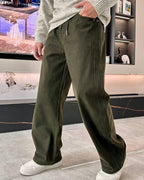 Balenciaga Olive Wide-Leg Pleated Pants