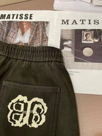 Balenciaga Olive Wide-Leg Pleated Pants
