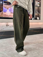 Balenciaga Olive Wide-Leg Pleated Pants