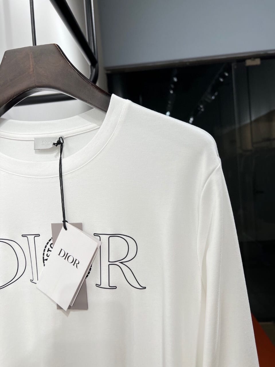 Dior x Stone Island Compass Logo White Long-Sleeve T-Shirt