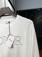 Dior x Stone Island Compass Logo White Long-Sleeve T-Shirt