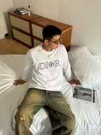 Dior x Stone Island Compass Logo White Long-Sleeve T-Shirt