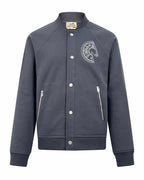 Hermes Men's Dark Grey Cotton Blend Bomber Jacket