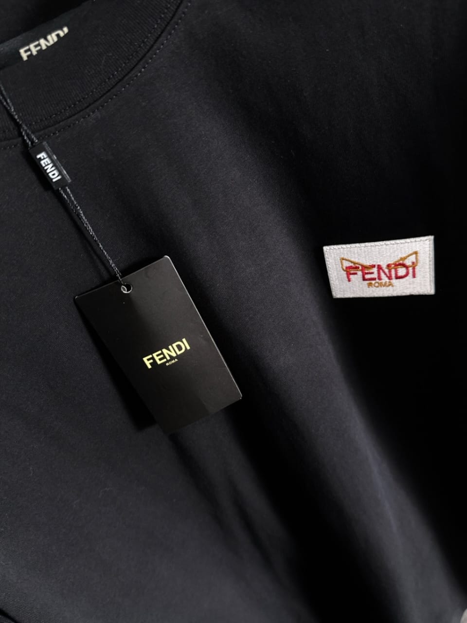 Fendi Men's "FENDI ROMA" Logo Patch Sweatshirt