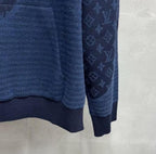 Louis Vuitton Navy Textured Monogram Wool-Blend Hoodie