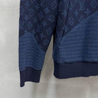 Louis Vuitton Navy Textured Monogram Wool-Blend Hoodie