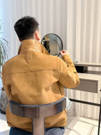 Louis Vuitton Men's Suede Trucker Jacket - Camel