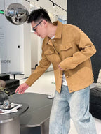 Louis Vuitton Men's Suede Trucker Jacket - Camel