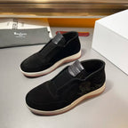 Berluti Black Suede & Leather Slip-On Sneaker