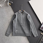 Loro Piana - Grey Fine Knit Half-Zip