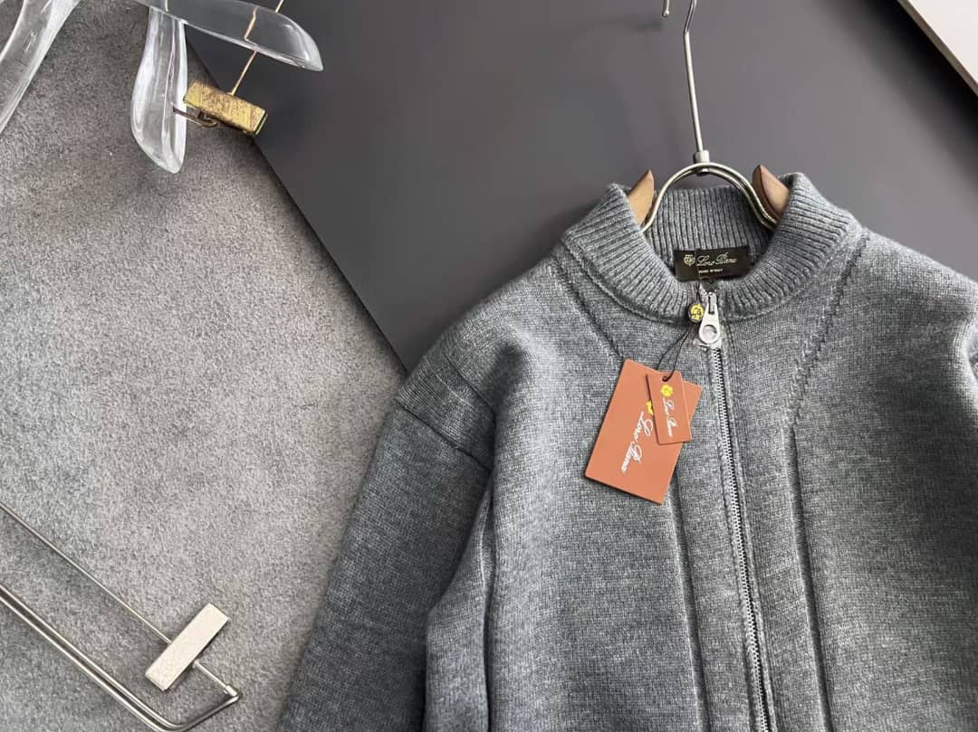 Loro Piana - Grey Fine Knit Half-Zip