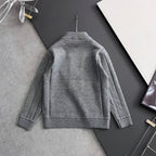 Loro Piana - Grey Fine Knit Half-Zip
