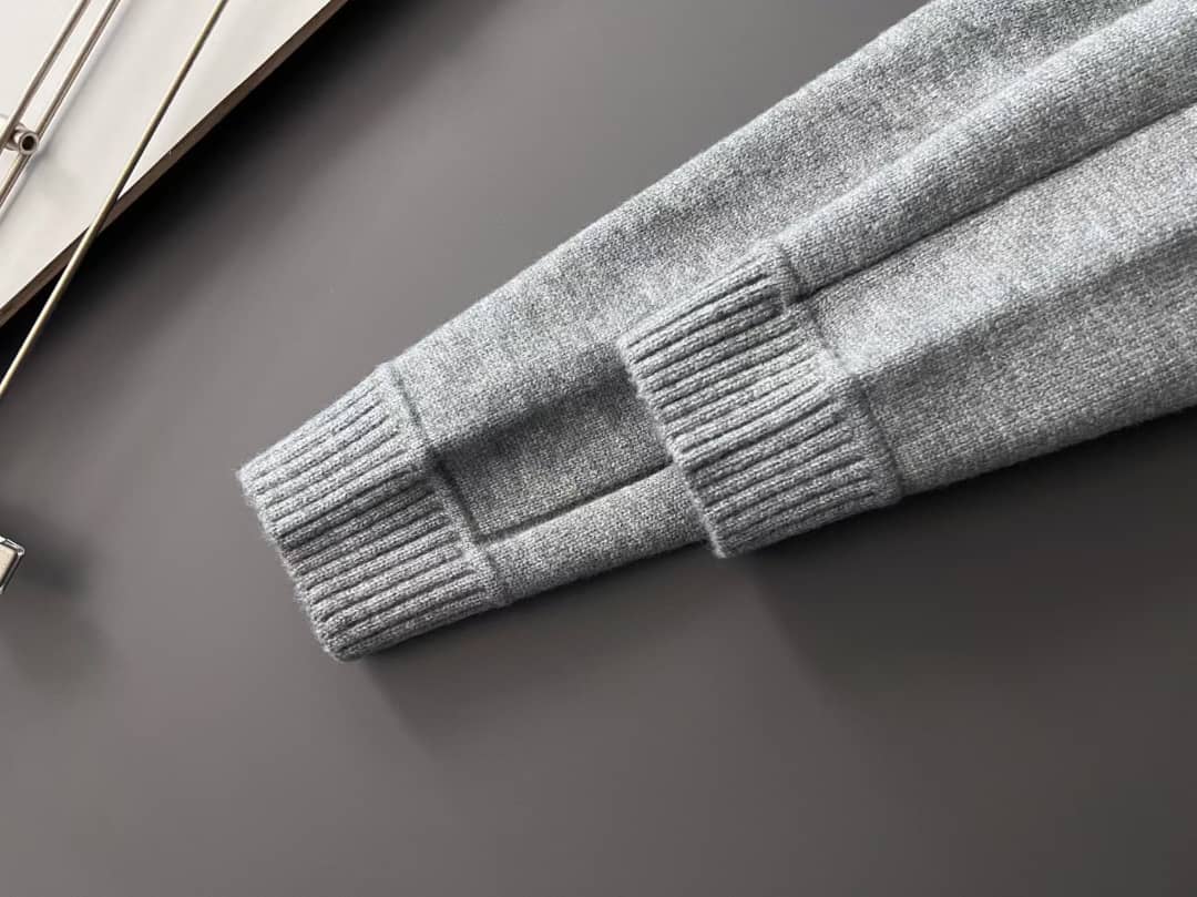 Loro Piana - Grey Fine Knit Half-Zip