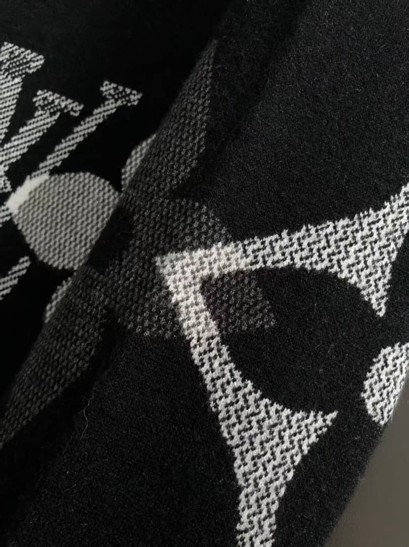 Louis Vuitton Black Oversized Monogram Graphic Knit Sweater