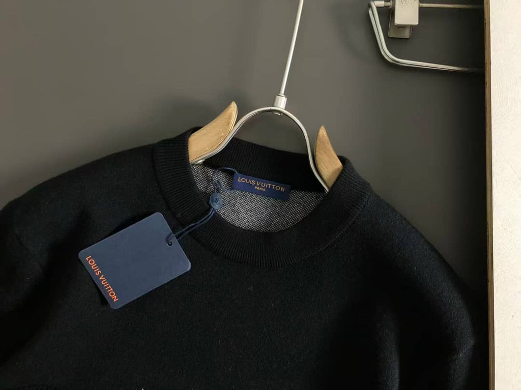 Louis Vuitton Black Oversized Monogram Graphic Knit Sweater