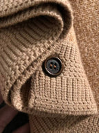 Loro Piana - Men's Patterned Knit Collared Cardigan Jacket - Camel