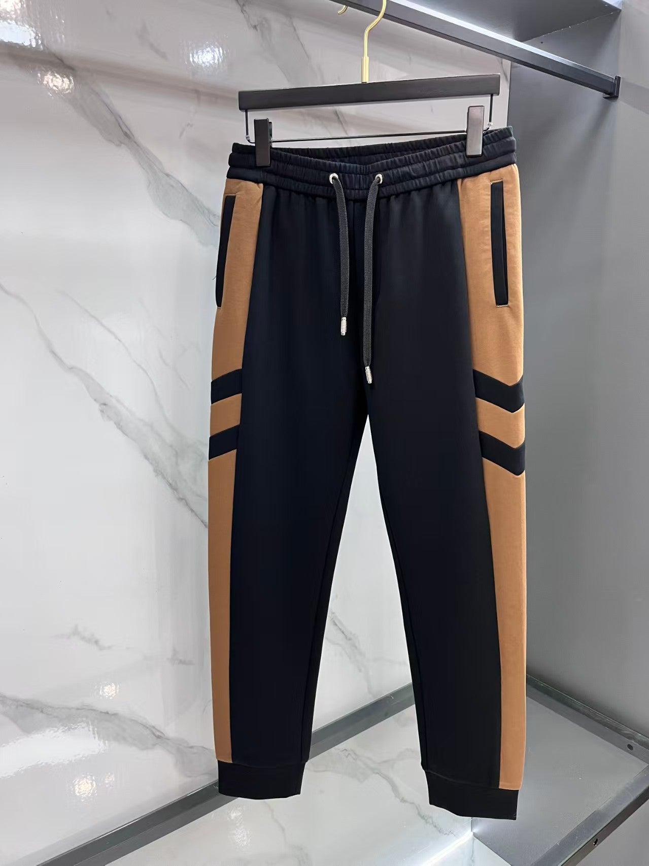 Dior Men's Black & Camel Panel Track Pants