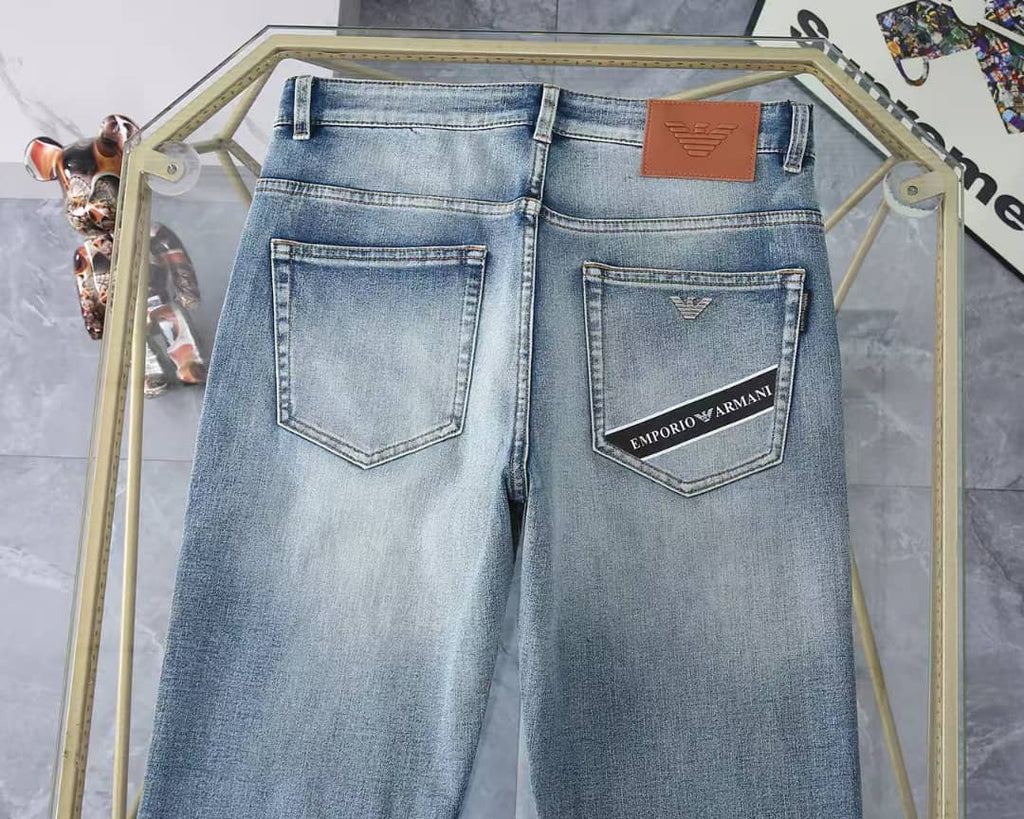 Emporio Armani - Straight-Leg Denim Light Wash Jeans
