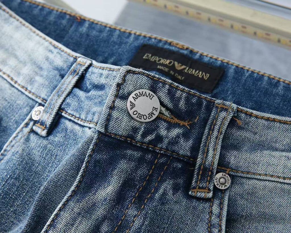 Emporio Armani - Straight-Leg Denim Light Wash Jeans