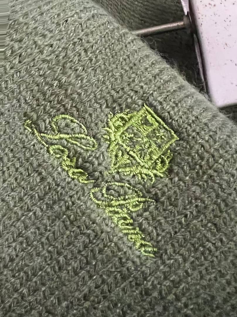 Loro Piana Men's Olive Green Knit Half-Zip Sweater