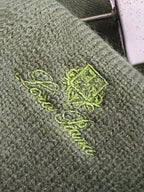 Loro Piana Men's Olive Green Knit Half-Zip Sweater