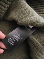 Loro Piana Men's Olive Green Knit Half-Zip Sweater
