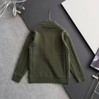 Loro Piana Men's Olive Green Knit Half-Zip Sweater