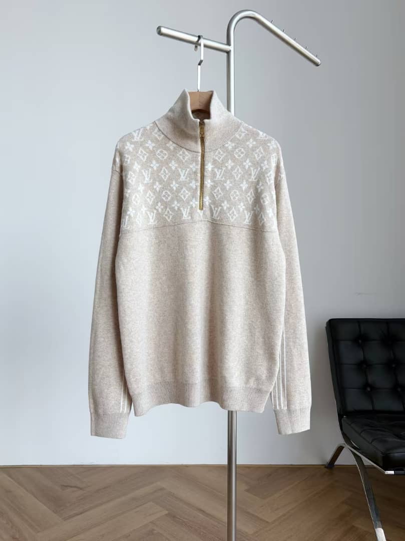 Louis Vuitton - Knit Beige Quarter-Zip