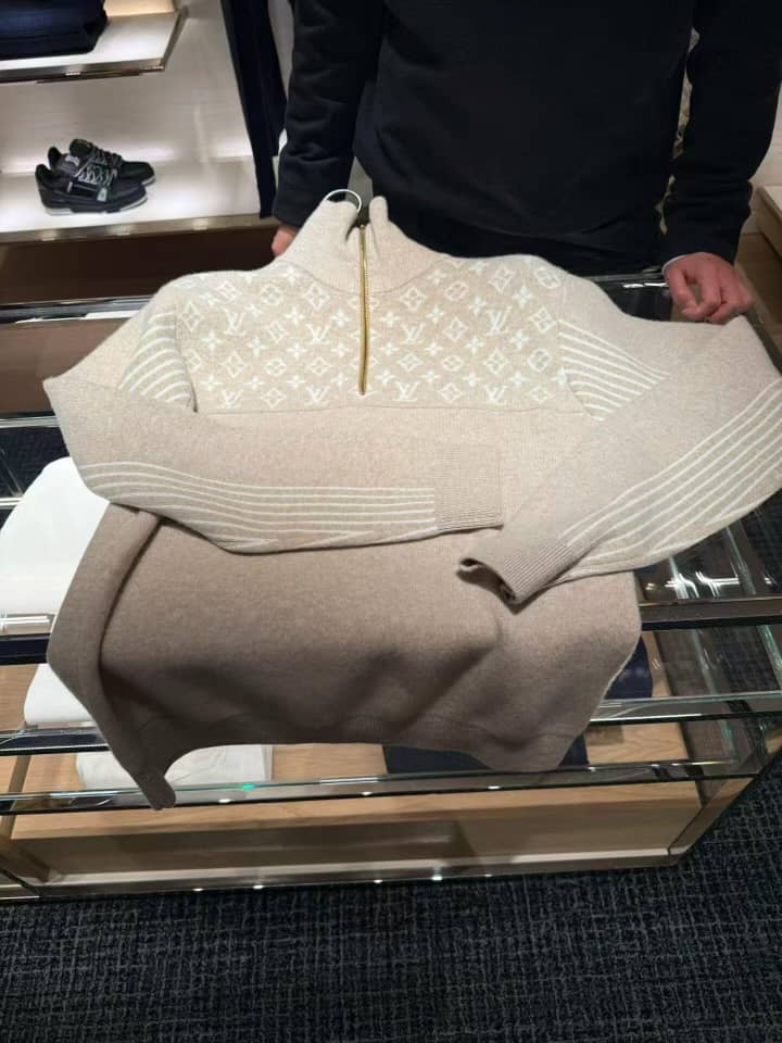 Louis Vuitton - Knit Beige Quarter-Zip