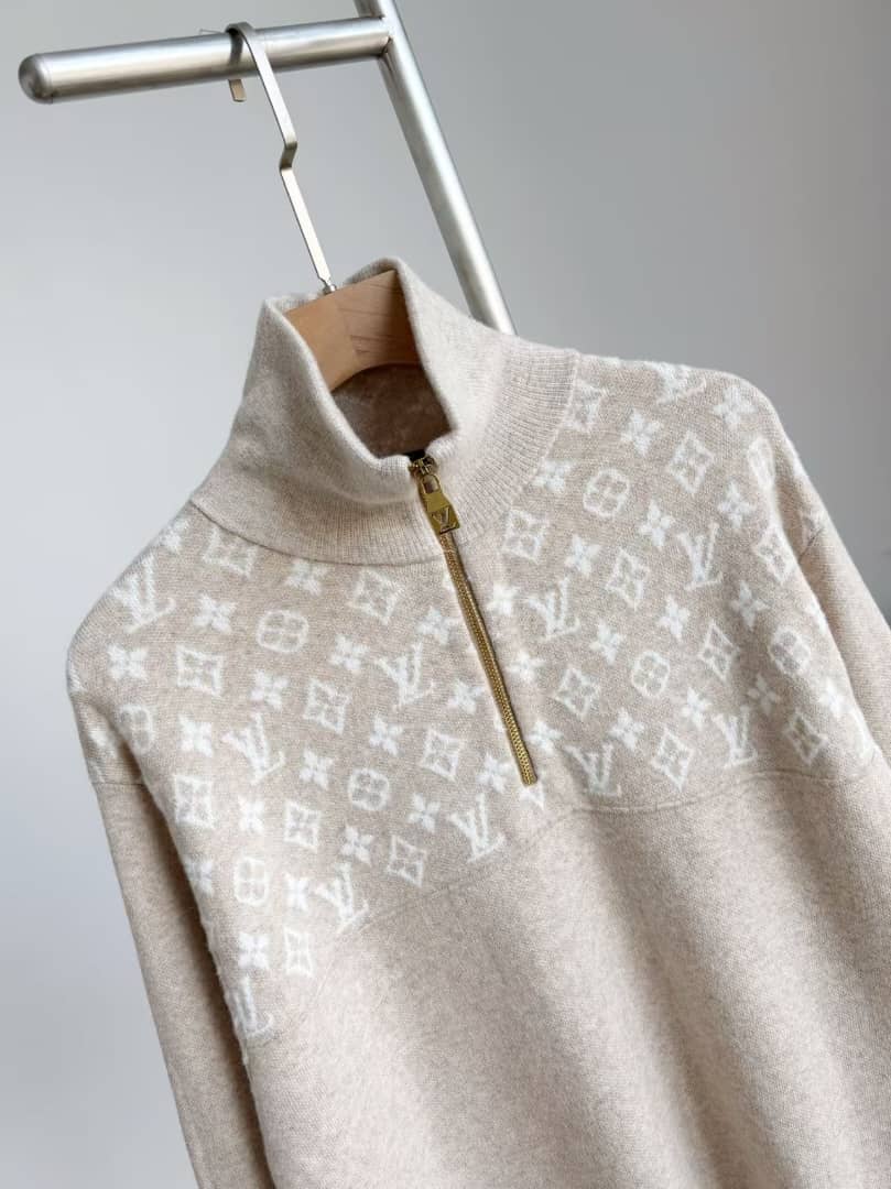 Louis Vuitton - Knit Beige Quarter-Zip