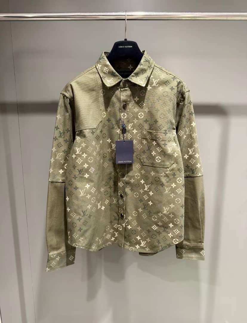Louis Vuitton - Monogram Panelled Khaki Green Overshirt