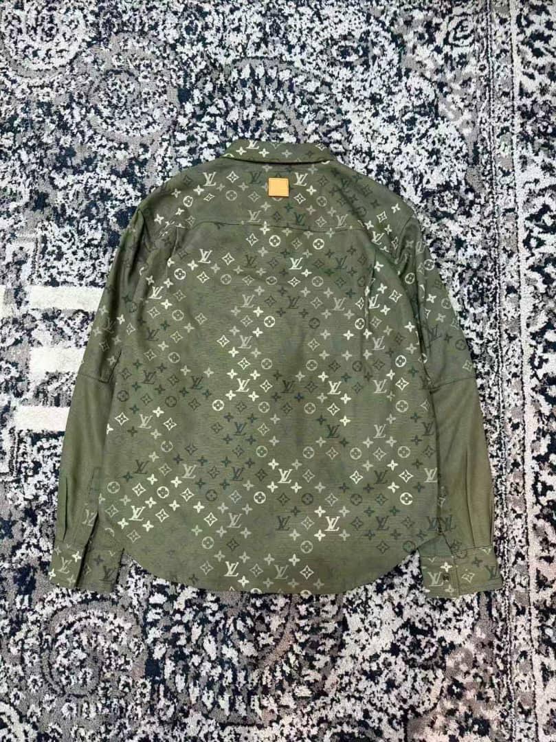 Louis Vuitton - Monogram Panelled Khaki Green Overshirt