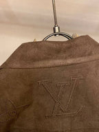 Louis Vuitton - Embossed Monogram Brown Suede Shirt Jacket