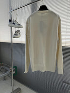 Dior - Embroidered Rope Script Logo Knit Off-White Sweater