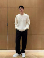 Dior - Embroidered Rope Script Logo Knit Off-White Sweater