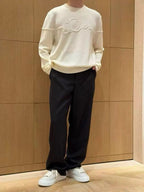 Dior - Embroidered Rope Script Logo Knit Off-White Sweater